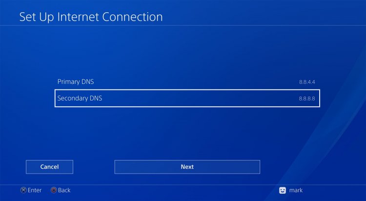 Modifica dell'impostazione DNS della PlayStation