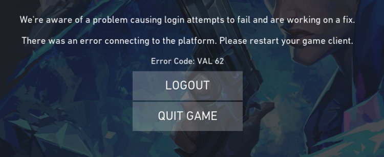 Valorant VAL 62 Foutoplossing