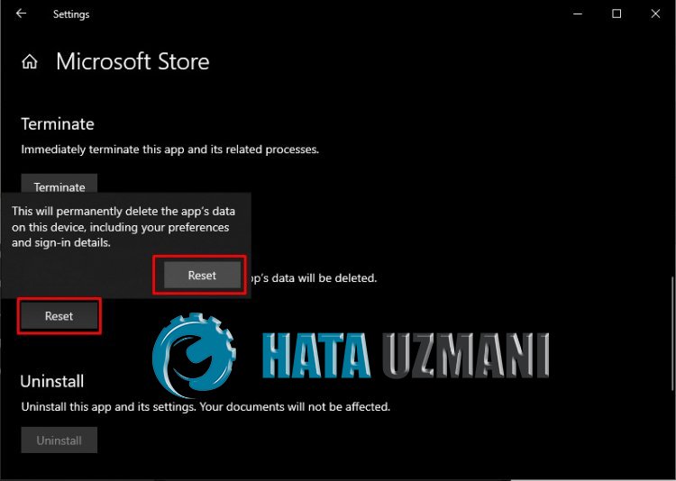Microsoft Store'i lähtestamine