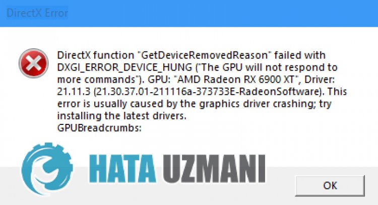 Windows DirectX İşlevi GetDeviceRemovedReason Başarısız Hatası Nedir?