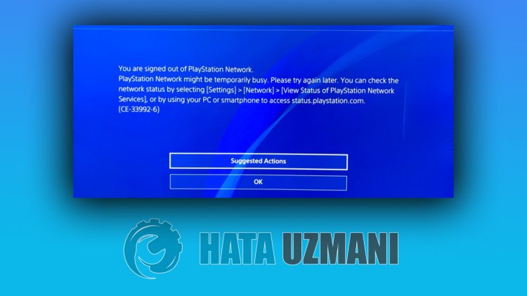 PlayStation 4 Hata Kodu CE-33992-6