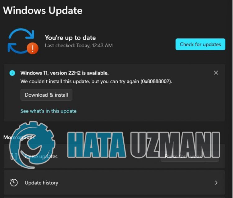 Ошибка обновления Windows 11 версии 22H2 0x80888002