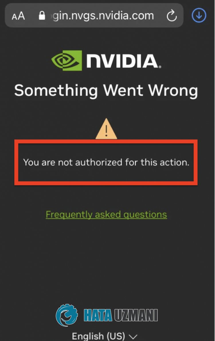 NVIDIA You Are Not Authorized For This Action Error
